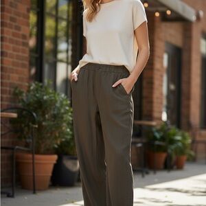 Zara Khaki Straight Leg Pants